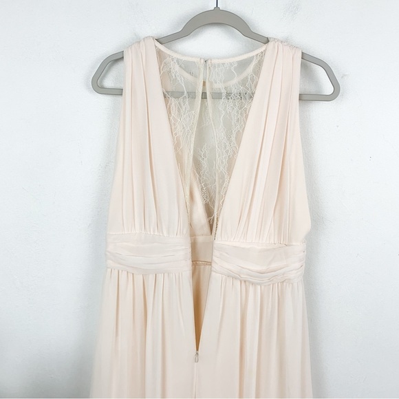 Lulu’s Dreamy Devotion Gardenia Lace Sleeveless Maxi Bridal Wedding Dress Sz L - Picture 7 of 11